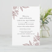 Invitation Simple Elégant Mariage Floral Corners (Debout devant)