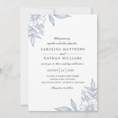 Invitation Simple Elégant Mariage Floral Corners (Devant)