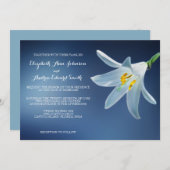 Invitation Simple Elégant Mariage Lily Blanche (Devant / Derrière)