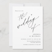Invitation Simple Élégant Mariage Minimaliste Moderne (Devant)