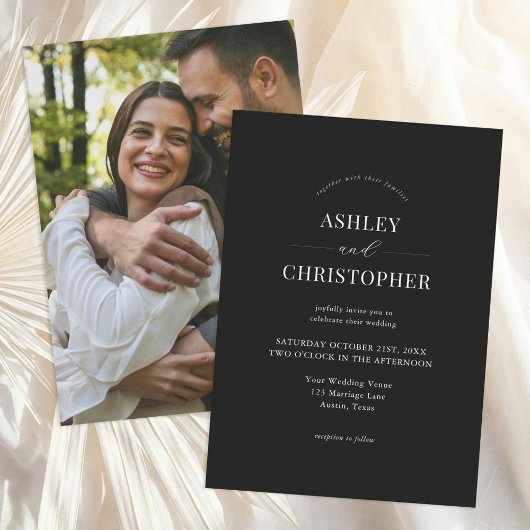 Invitation Simple Élégant Mariage Moderne