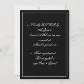 Invitation Simple Élégant Mariage Noir & Blanc Script (Dos)