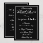 Invitation Simple Élégant Mariage Noir & Blanc Script (Devant / Derrière)