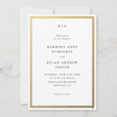 Invitation Simple Élégant Mariage Noir et Blanc (Devant)