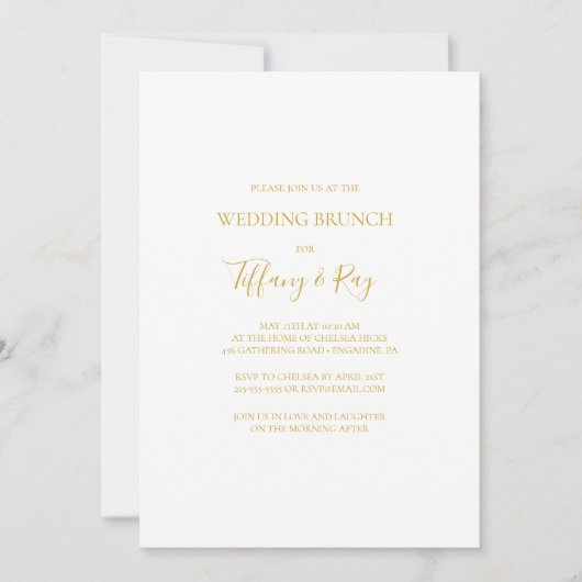 Invitation simple Elegant Mariage or Brunch (Devant)