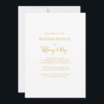 Invitation simple Elegant Mariage or Brunch<br><div class="desc">Cette simple et élégante invitation au brunch mariage or est parfaite pour votre brunch moderne minimaliste blanc et or. Le design comporte une police d'or contemporaine minimale accompagnée d'une calligraphie formelle. Gardez-le tel quel,  ou choisissez de le personnaliser avec vos propres oeuvres d'art ou photos !</div>