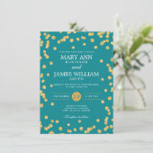 Invitation Simple Elégant Mariage Parties scintillant Or Conf (Debout devant)