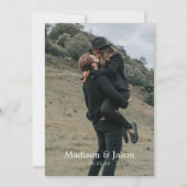 Invitation Simple élégant Mariage photo bleu Dusty Classy (Devant)