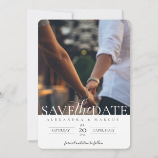 Invitation Simple Élégant Mariage Photo Enregistrer La Date
