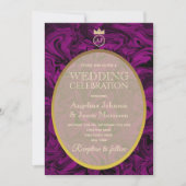 Invitation Simple Élégant Mariage Violet (Devant)