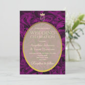 Invitation Simple Élégant Mariage Violet (Debout devant)