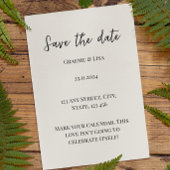 Invitation Simple Élégant Marquer votre calendrier Enregistre