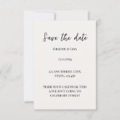 Invitation Simple Élégant Marquer votre calendrier Sauvegarde (Devant)