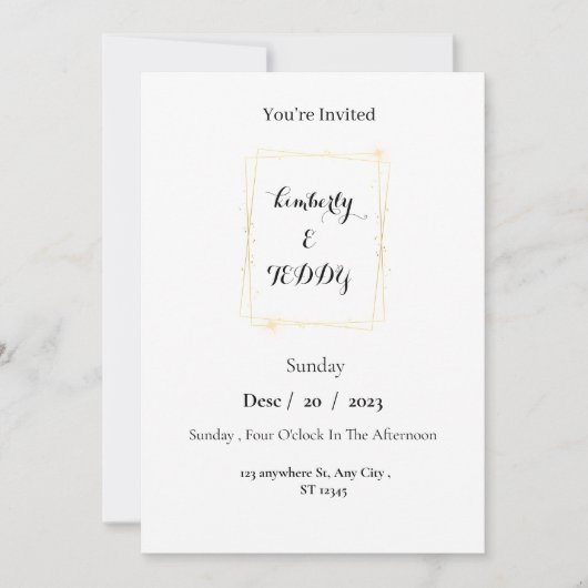 Invitation Simple Elegant minimaliste chic (Devant)