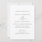 Invitation Simple Elegant minimaliste manuscrit noir&blanc (Devant)