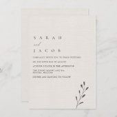 Invitation Simple Élégant minimaliste Mariage botanique (Devant / Derrière)