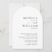 Invitation Simple Elegant minimaliste photo QR code Mariage (Devant)