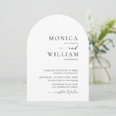 Invitation Simple Elegant minimaliste photo QR code Mariage (Debout devant)