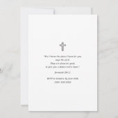 Invitation Simple Élégant Minimaliste Script Baptême (Dos)