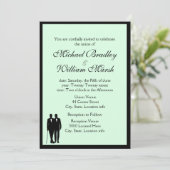 Invitation Simple Elegant Mint Grooms Gay Mariage (Debout devant)