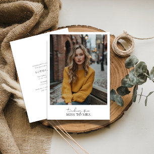 Invitation Simple Elegant Miss à Mme Fête des mariées Photo