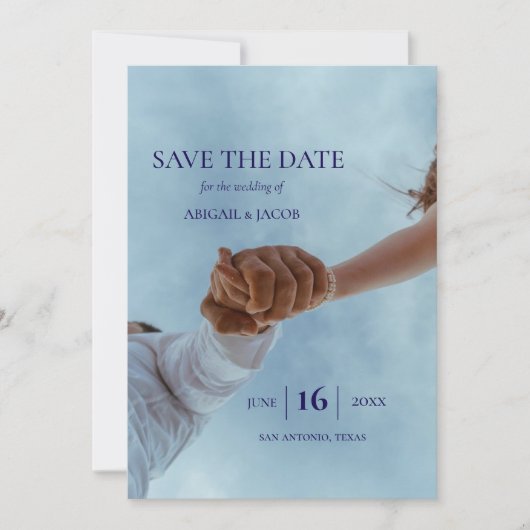 Invitation Simple Elegant Modern Photo Wedding Save the Date (Devant)
