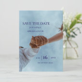 Invitation Simple Elegant Modern Photo Wedding Save the Date (Debout devant)