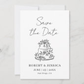 Invitation Simple Elegant Modern Photo Wedding Save The Date (Devant)