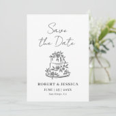 Invitation Simple Elegant Modern Photo Wedding Save The Date (Debout devant)