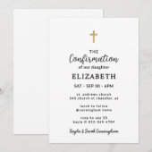 Invitation Simple Élégant Moderne Confirmation Croix (Devant / Derrière)