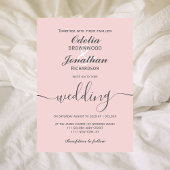 Invitation Simple Elegant moderne Mariage rose doux