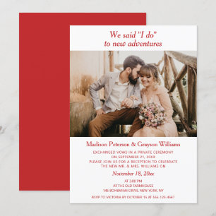 Invitation Simple Élégant Moderne Photo Nous avons dit Oui Ma