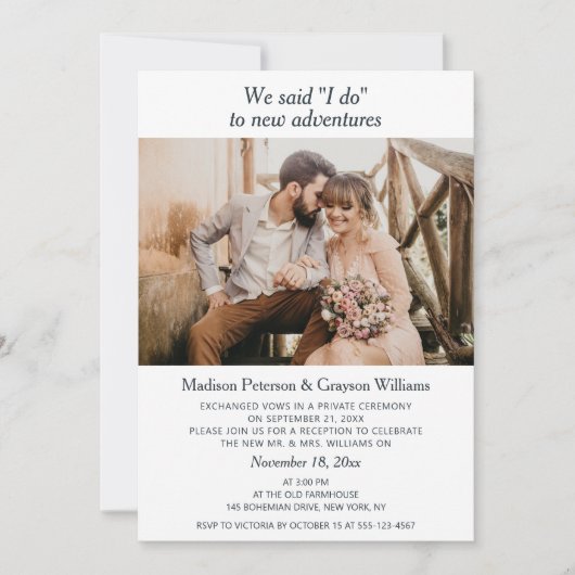 Invitation Simple Élégant Moderne Photo Nous avons dit oui Ma (Devant)