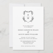 Invitation Simple Élégant Monogramme Mariage (Devant)