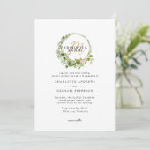 Invitation Simple, élégant, monogramme mariage eucalyptus (Debout devant)
