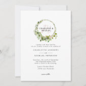 Invitation Simple, élégant, monogramme mariage eucalyptus (Devant)