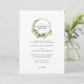 Invitation Simple, élégant, monogramme mariage eucalyptus (Debout devant)