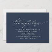Invitation Simple Elegant Navy blue Rehearsal dîner (Devant)