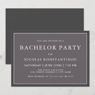 Invitation Simple Élégant Neutre Fête d'Enterrement de Vie de