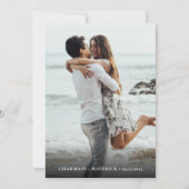 Invitation Simple Elegant noir & blanc photo QR Code Mariage (Devant)