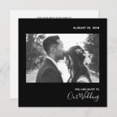 Invitation Simple élégant noir et blanc (Devant / Derrière)