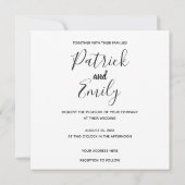 Invitation Simple élégant noir et blanc (Dos)