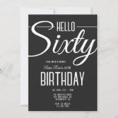 Invitation Simple élégant noir et blanc 60e anniversaire (Devant)