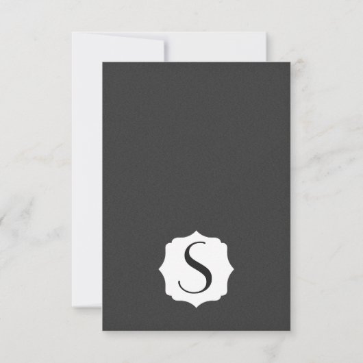 Invitation Simple élégant noir et blanc design élégant simple (Dos)