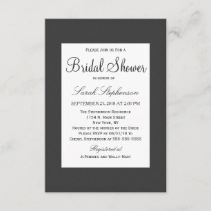 Invitation Simple élégant noir et blanc design élégant simple