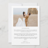 Invitation Simple Elegant noir et blanc Mariage photo Merci (Dos)