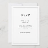 Invitation Simple Elegant noir Monogramme blanc Mariage RSVP (Dos)