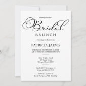 Invitation Simple Elegant Noir Script Bridal Brunch (Devant)