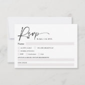 Invitation Simple élégant noir script noir mariage rsvp (Devant)