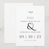 Invitation Simple Élégant Non Photo Date de réservation (Devant / Derrière)